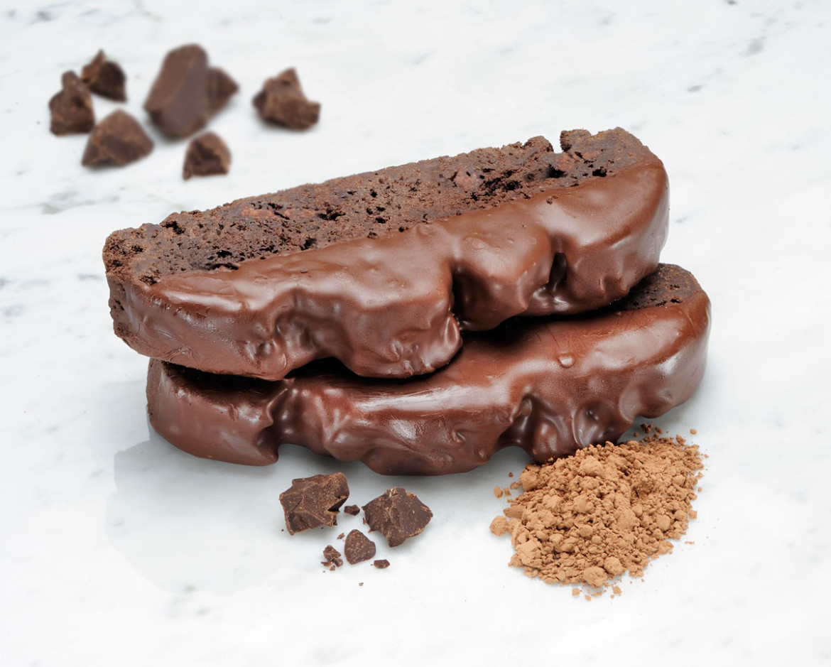 Mezzaluna Biscotti Belgian Dipped Double Chocolate Fudge Biscotti