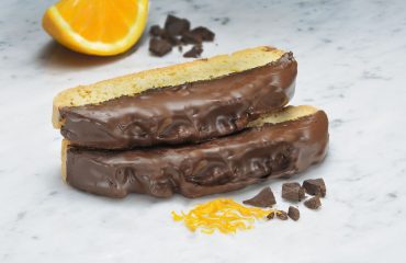 Mezzaluna Biscotti Outrageous Orange Belgian Chocolate Dipped