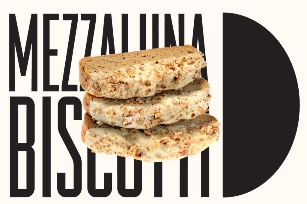 Mezzaluna Belgian Chocolate Dipped Pumpkin Pecan Biscotti