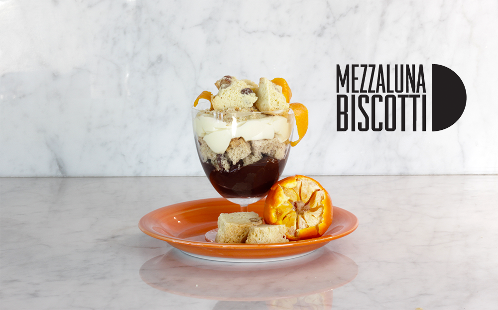 Mezzaluna Biscotti Salted Caramel Parfait