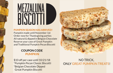 No trick, only Great Pumpkin Biscotti Treats | Mezzaluna Biscotti